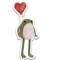 Stick With Finn - Hopeful Valentine Frog Sticker: 1.4 x 3