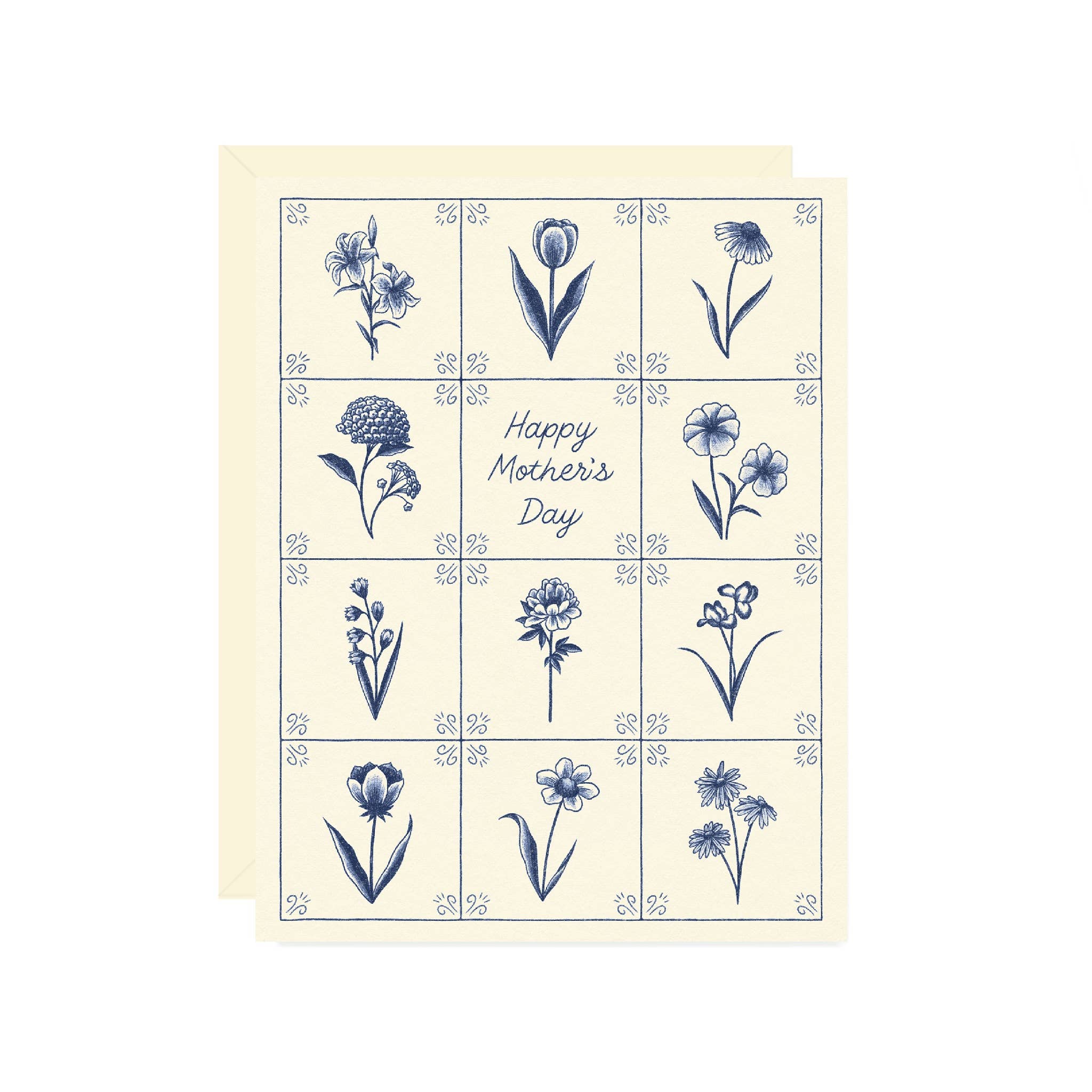 Wallflower Paper & Party - Delft Tile Mother’s Day Card