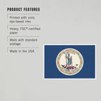 Lantern Press - PREMIUM POSTCARDS Virginia State Flag, Letterpress