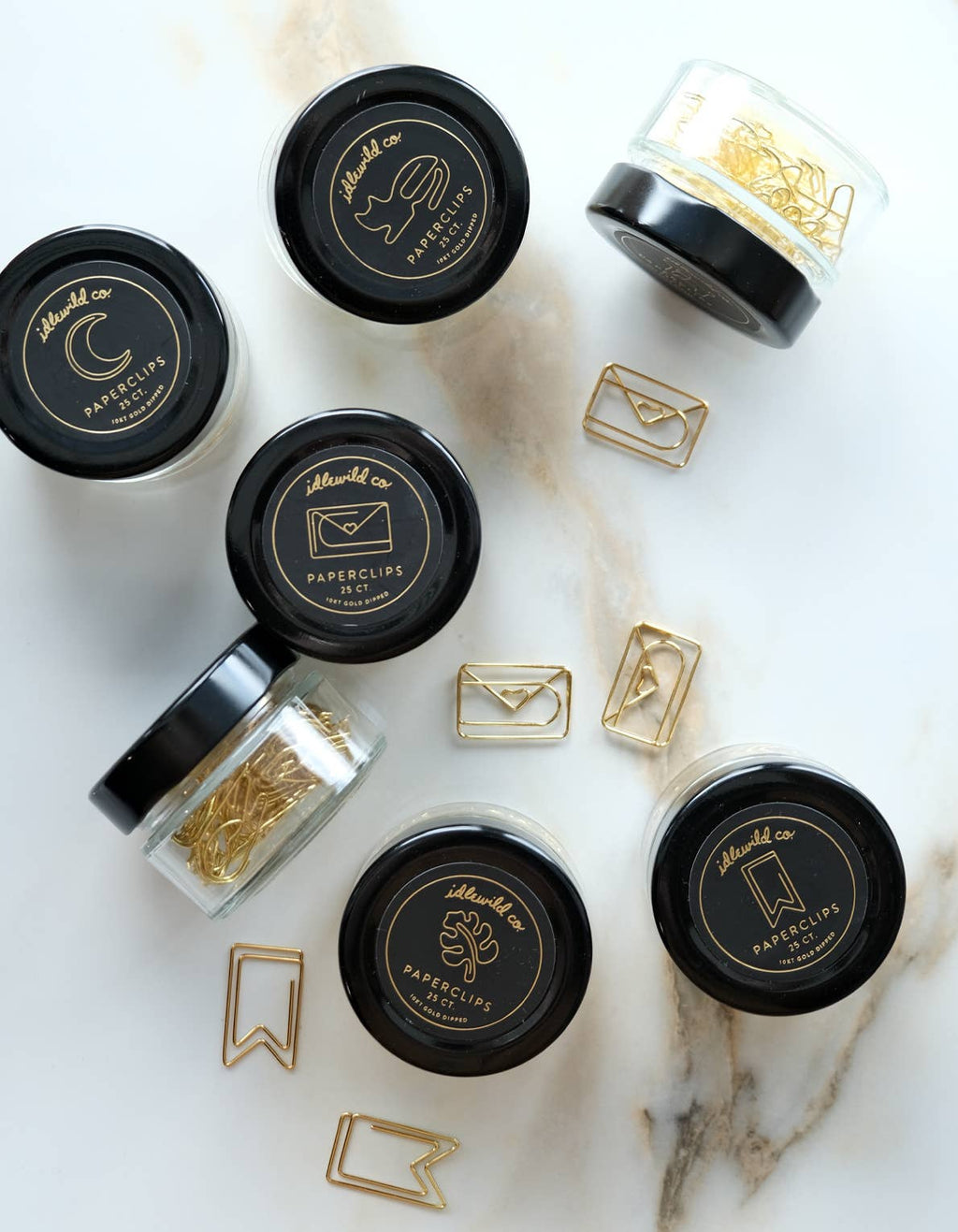 Idlewild Co. - Gold Plated Paper Clips (Jar of 25) | Love Letter