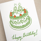 Kindred Letterpress - 40th Birthday Cake Card