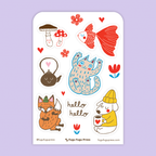 Egg Press Manufacturing - Card & Sticker Sheet Set - Cat & Dog Bday