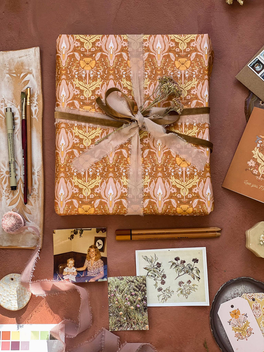 re:mused studio - Wildflower Gift Wrap Sheet-Double Sided