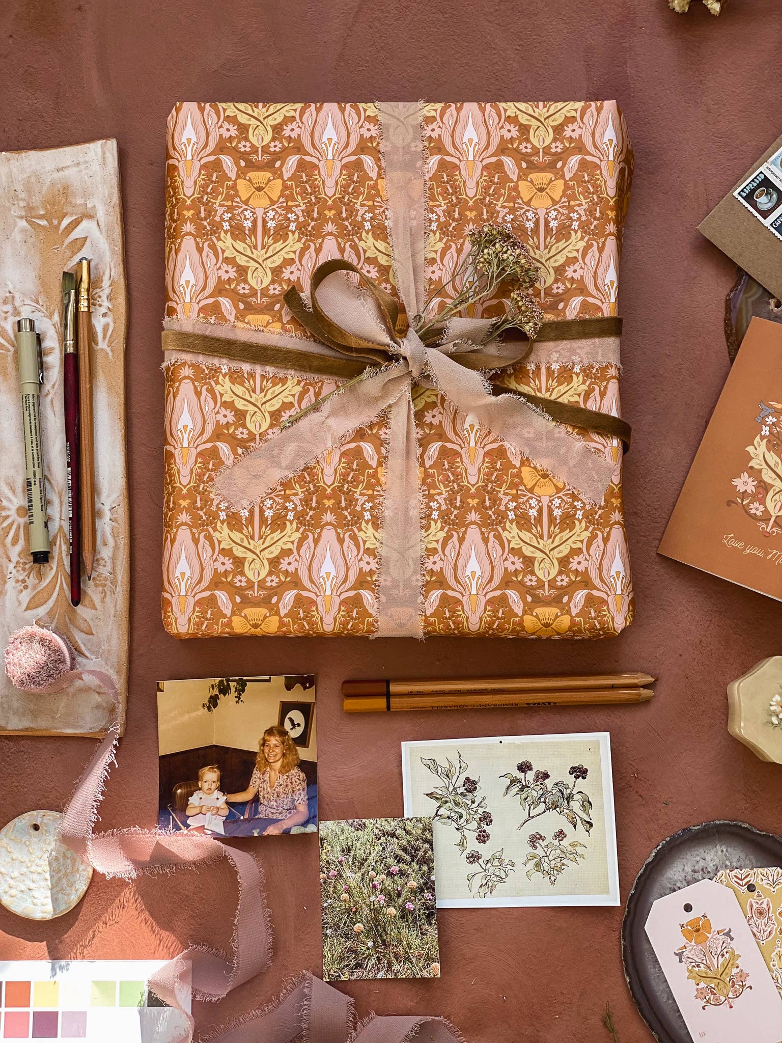 re:mused studio - Wildflower Gift Wrap Sheet-Double Sided