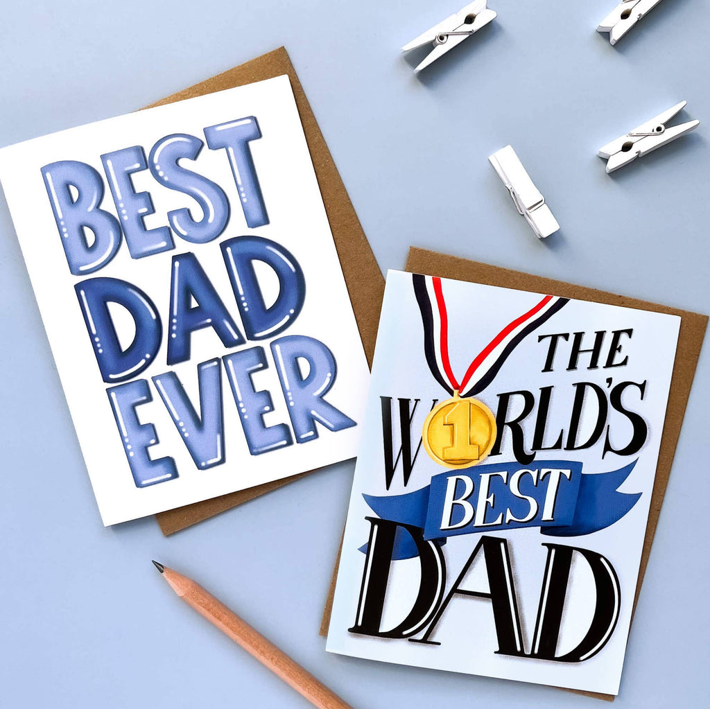 Morgan Swank Studio - World's Best Dad Medal | Father's Day Card