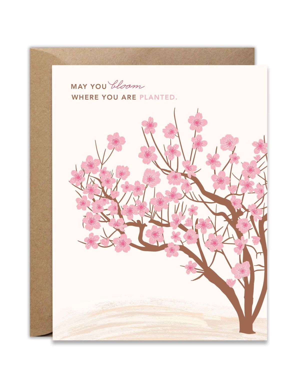 Paper Farm Press, Bloom Where You Are Planted Peach Tree Greeting Card