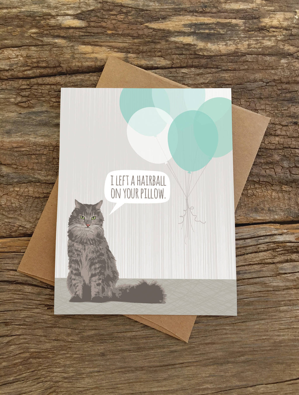 Modern Printed Matter - Cat Hairball Birthday Card