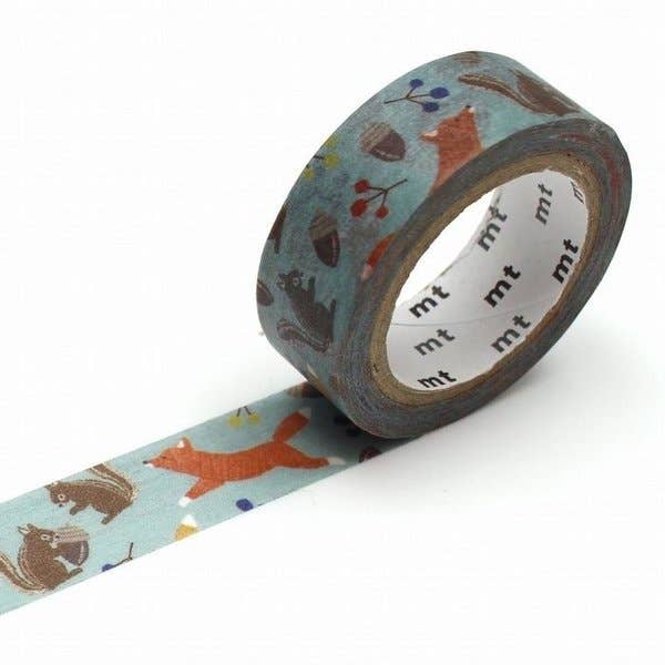 mt masking tape  - 15Mm Embroidery Fox And Squirrel