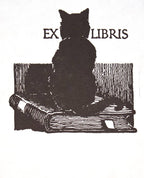 Saturn Press - Cat on Book Bookplates