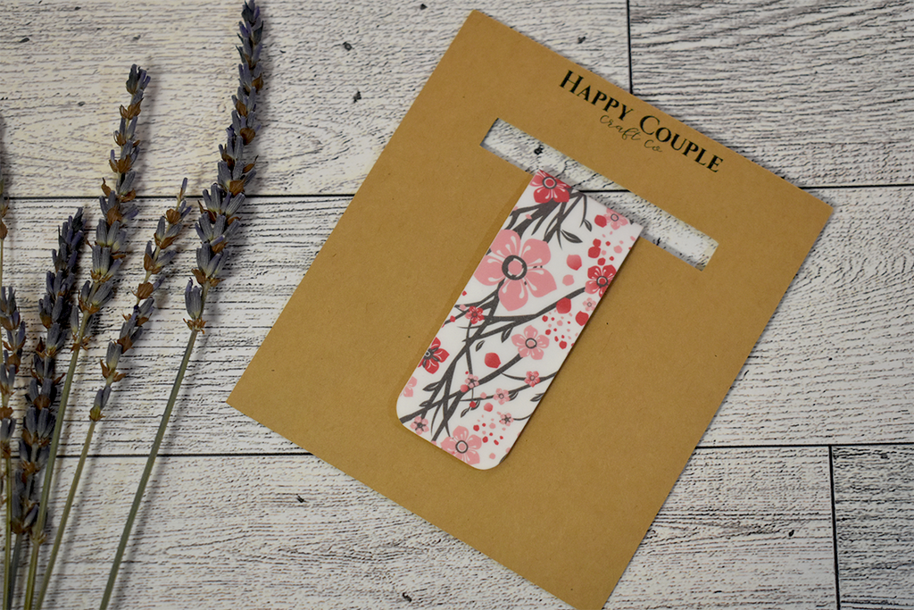 Sakura Design Gallery - Pink and Red Cherry Blossom Magnetic Bookmark