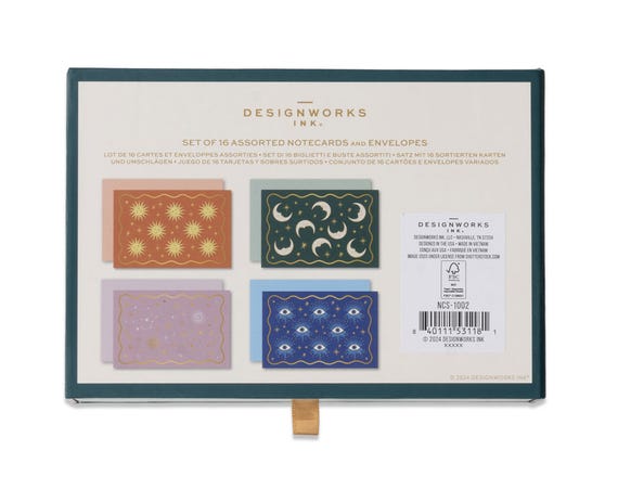 Designworks Ink, CELESTIAL NOTECARDS - SET OF 16 ASSORTED