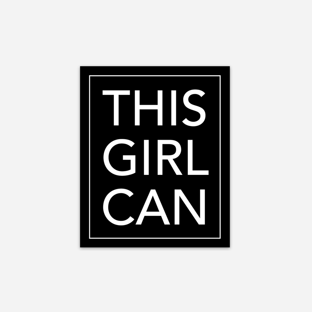 Discovery Stickers - This Girl Can Vinyl Sticker: Pink / Tall