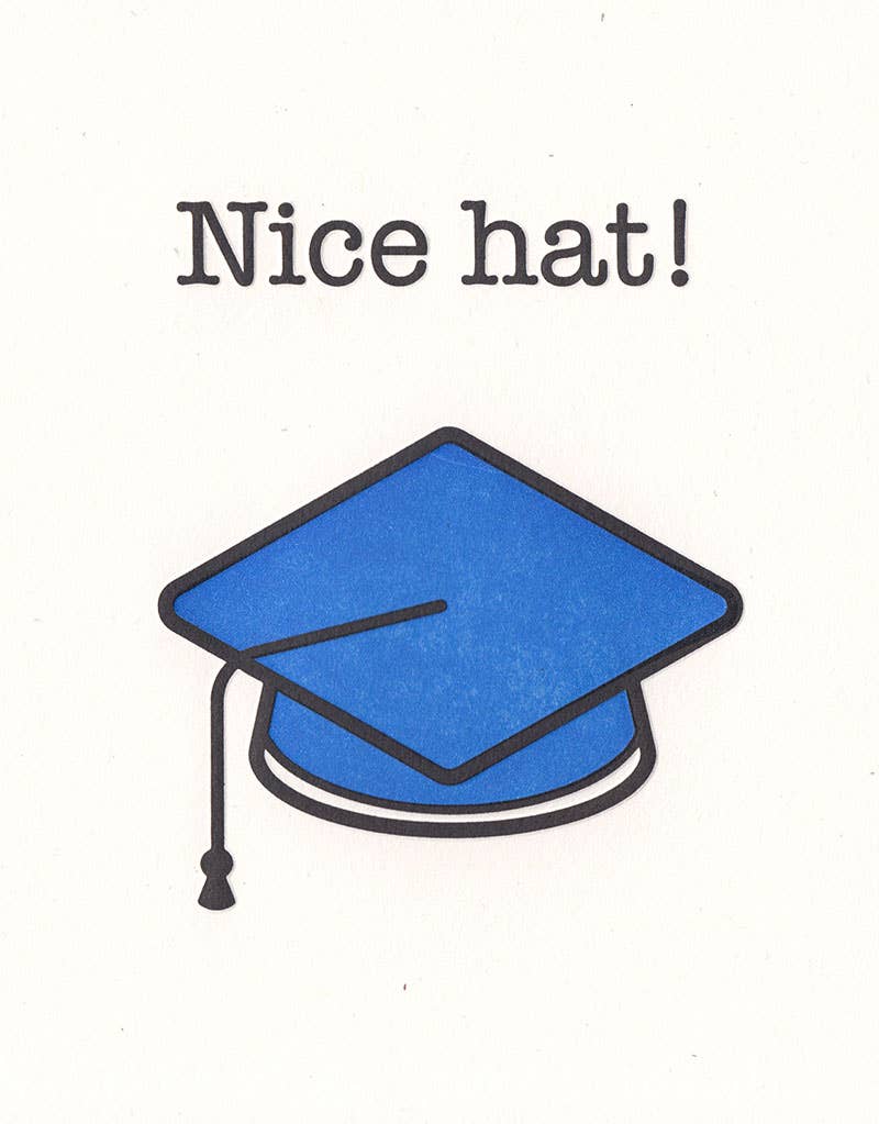 Lady Pilot Letterpress - Nice Hat Greeting Card