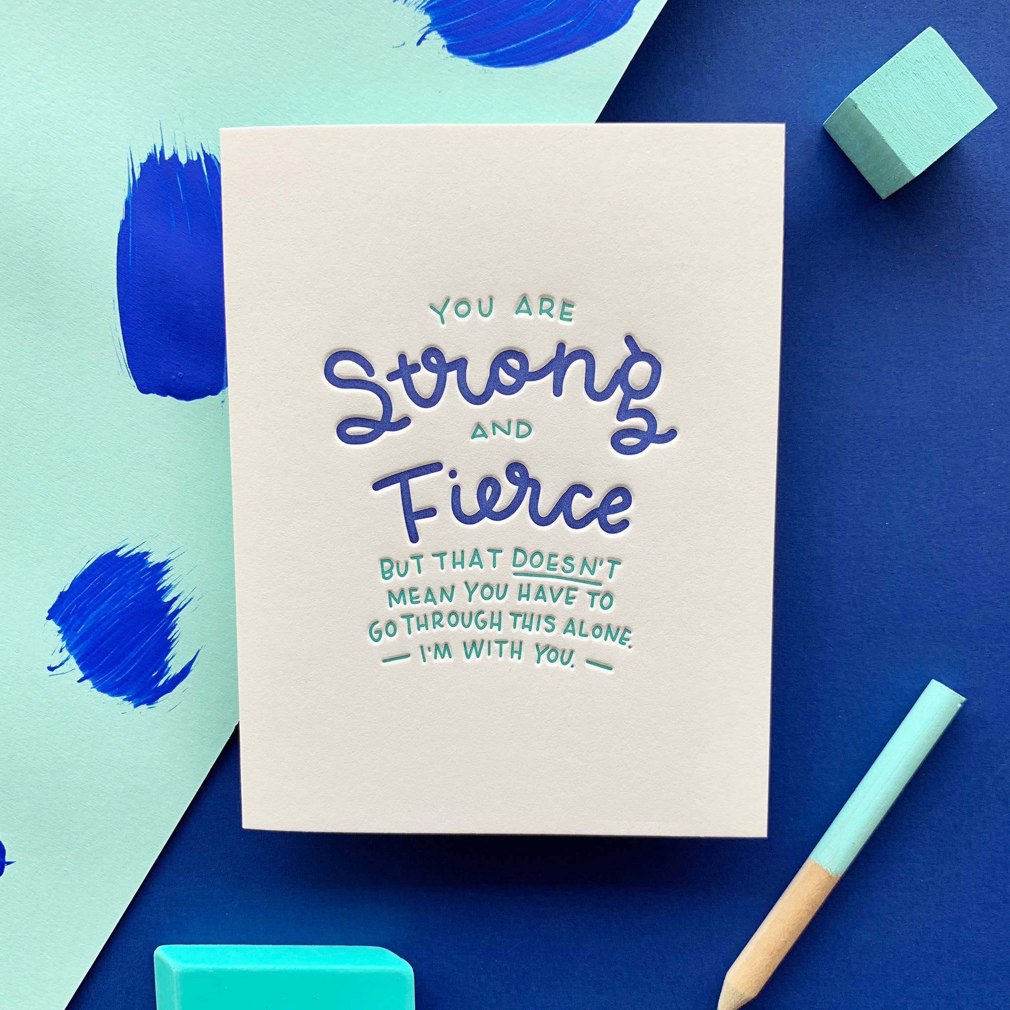 INK MEETS PAPER - Strong and Fierce - Encouragement card