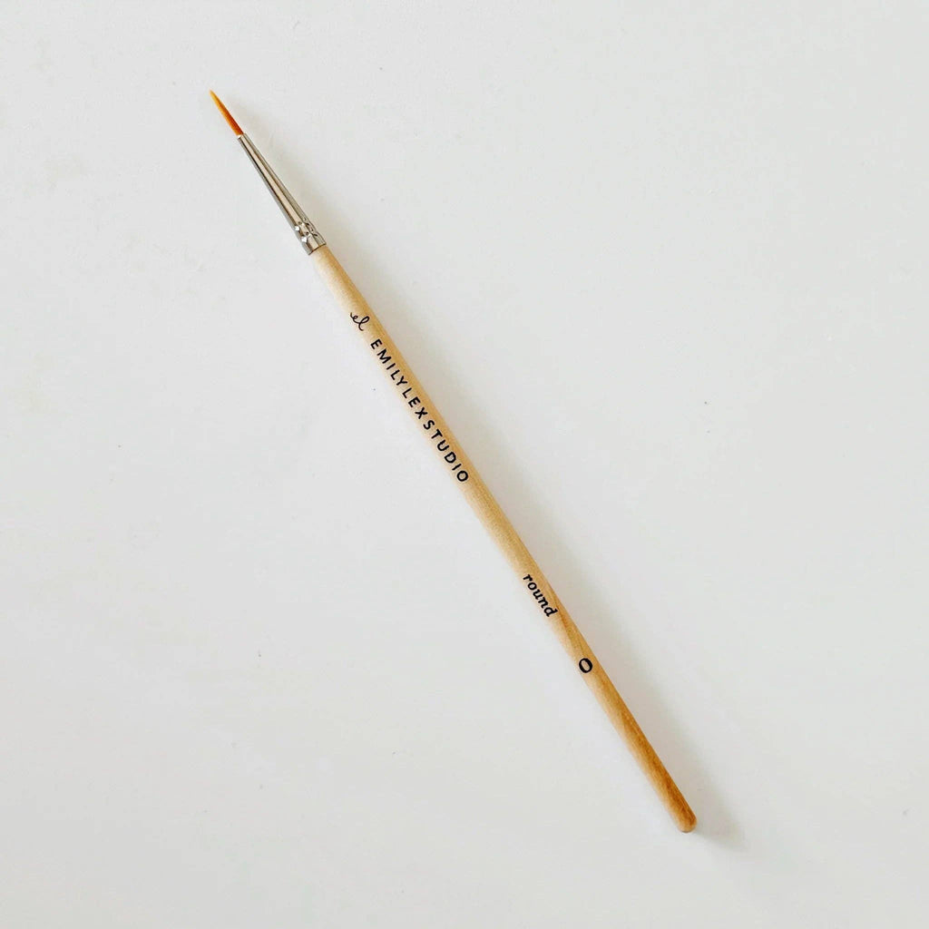 emily lex studio - Watercolor paintbrush set of five wood brushes
