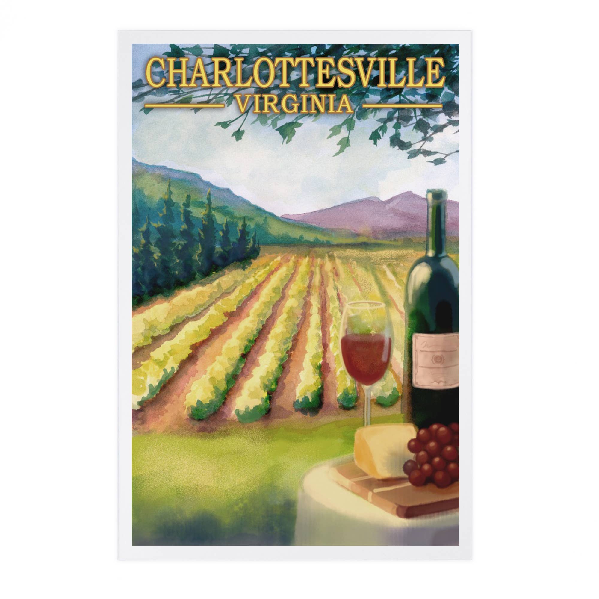 Lantern Press - PREMIUM POSTCARDS Charlottesville, Virginia Wine Vineyard