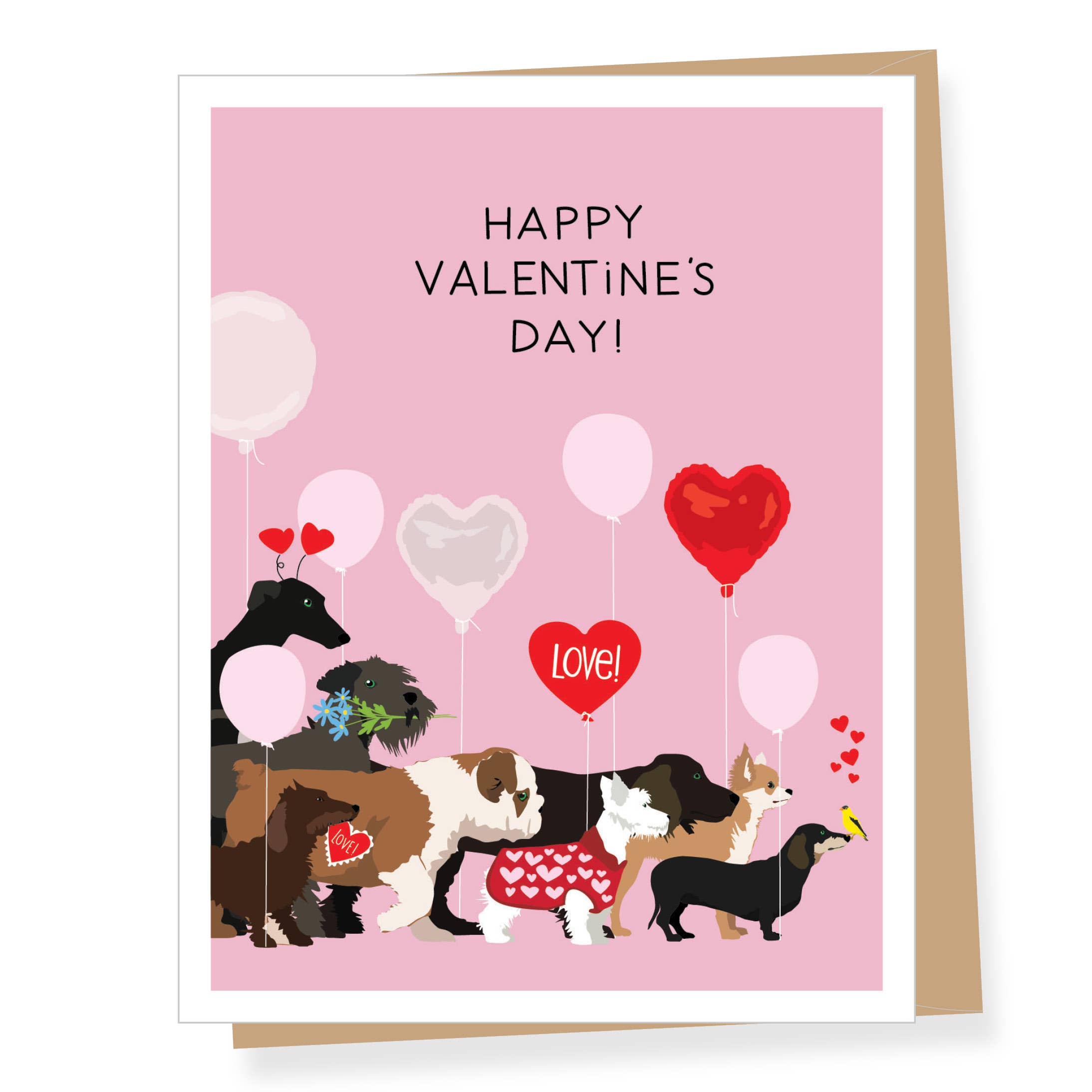 Apartment 2 Cards - Dogwalk Valentine's Day Card