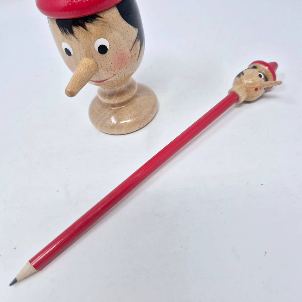 San Lorenzo Design - Pinocchio Wooden Pencil, Red, Handmade, Vintage