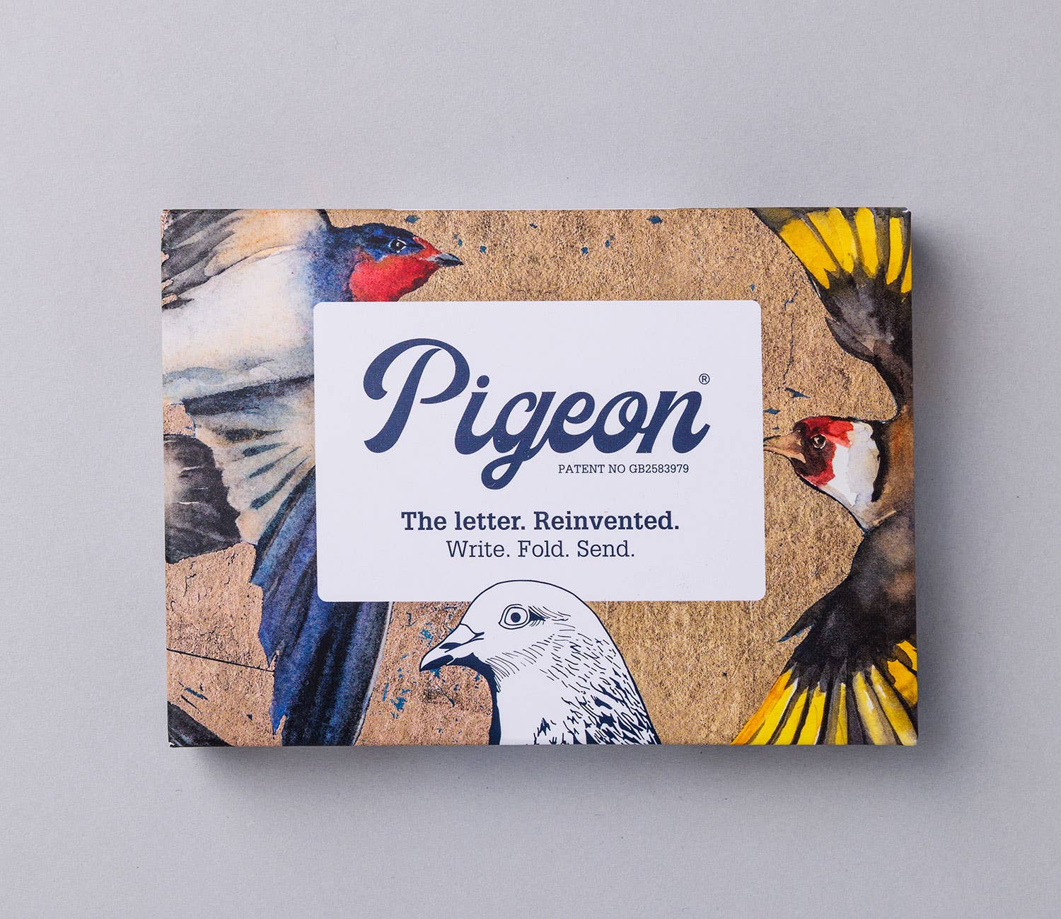 pigeonposted - Golden Flight Pigeon, Folding Letter Set – pack of 6