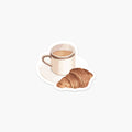 Footnotes - Coffee and Croissant - Food Sticker