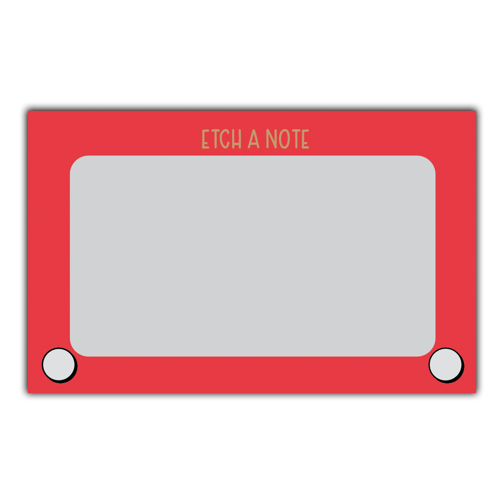Kiss and Punch - Etch a Note Minis™ - Flat Notecard Set of 60 - 80s GenX Kid