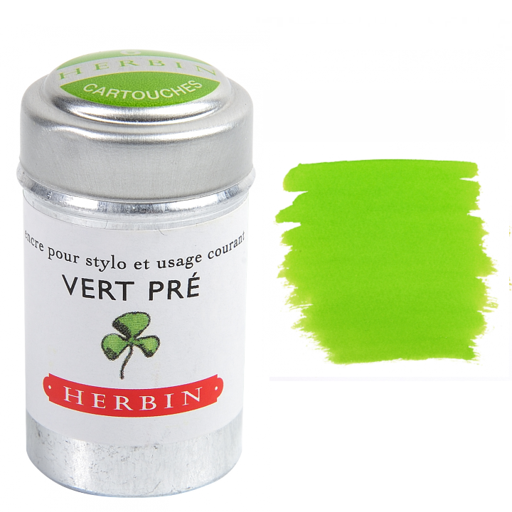 Herbin Fountain Pen Ink Cartridges - Tin of 6: Bleu des Profondeurs (Deep Sea Blue)