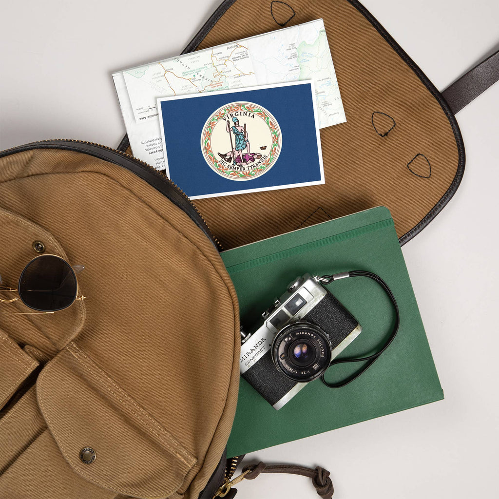 Lantern Press - PREMIUM POSTCARDS Virginia State Flag, Letterpress
