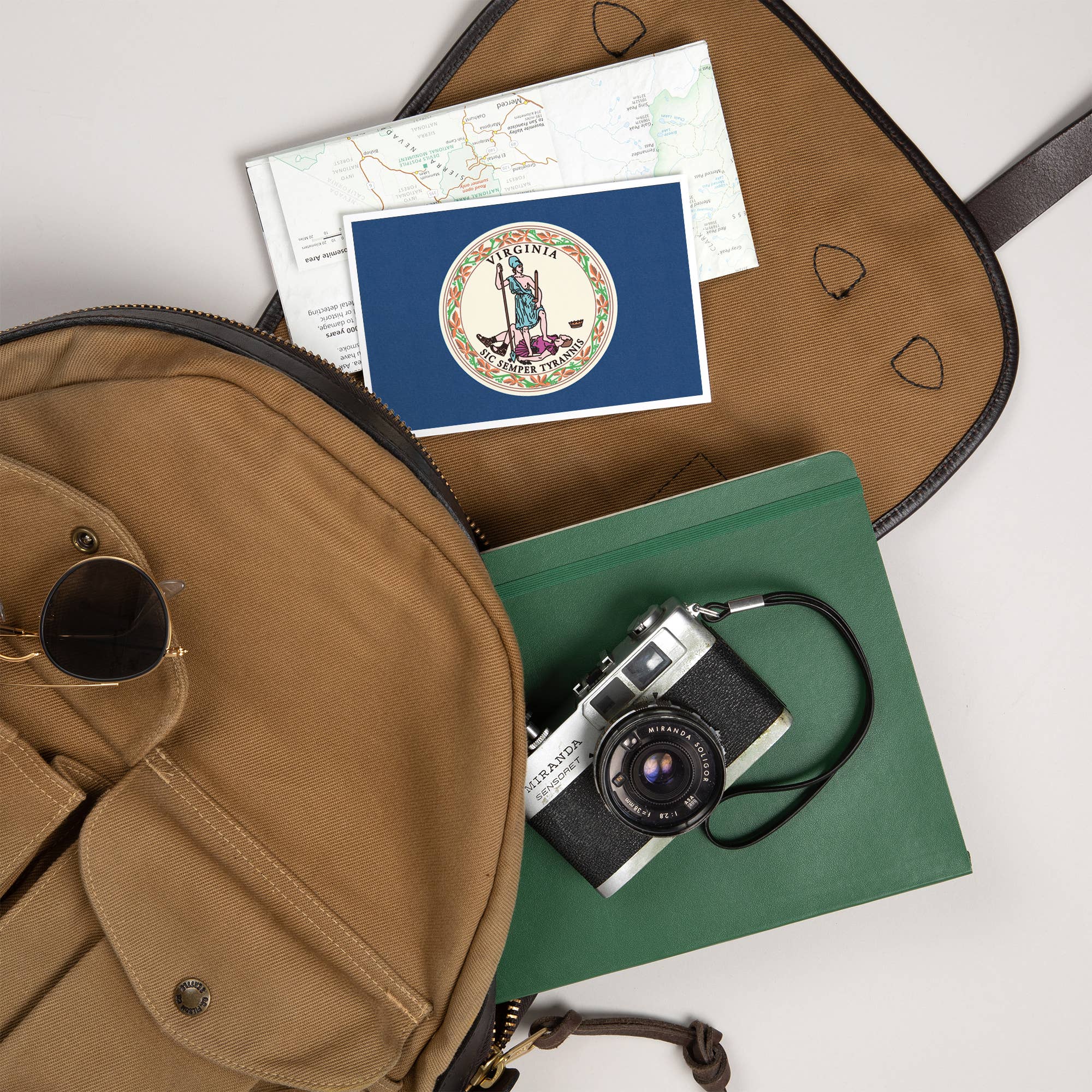 Lantern Press - PREMIUM POSTCARDS Virginia State Flag, Letterpress