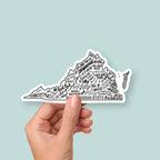 Shop Like You Live Here - Virginia Sticker 6 inch | Virginia State Map Vinyl Sticker