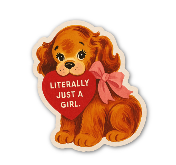 inviting affairs paperie - Literally Just a Girl Puppy Sticker