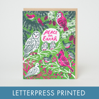 Egg Press Manufacturing - Peace Birds Letterpress Holiday Greeting Card by Phoebe Wahl
