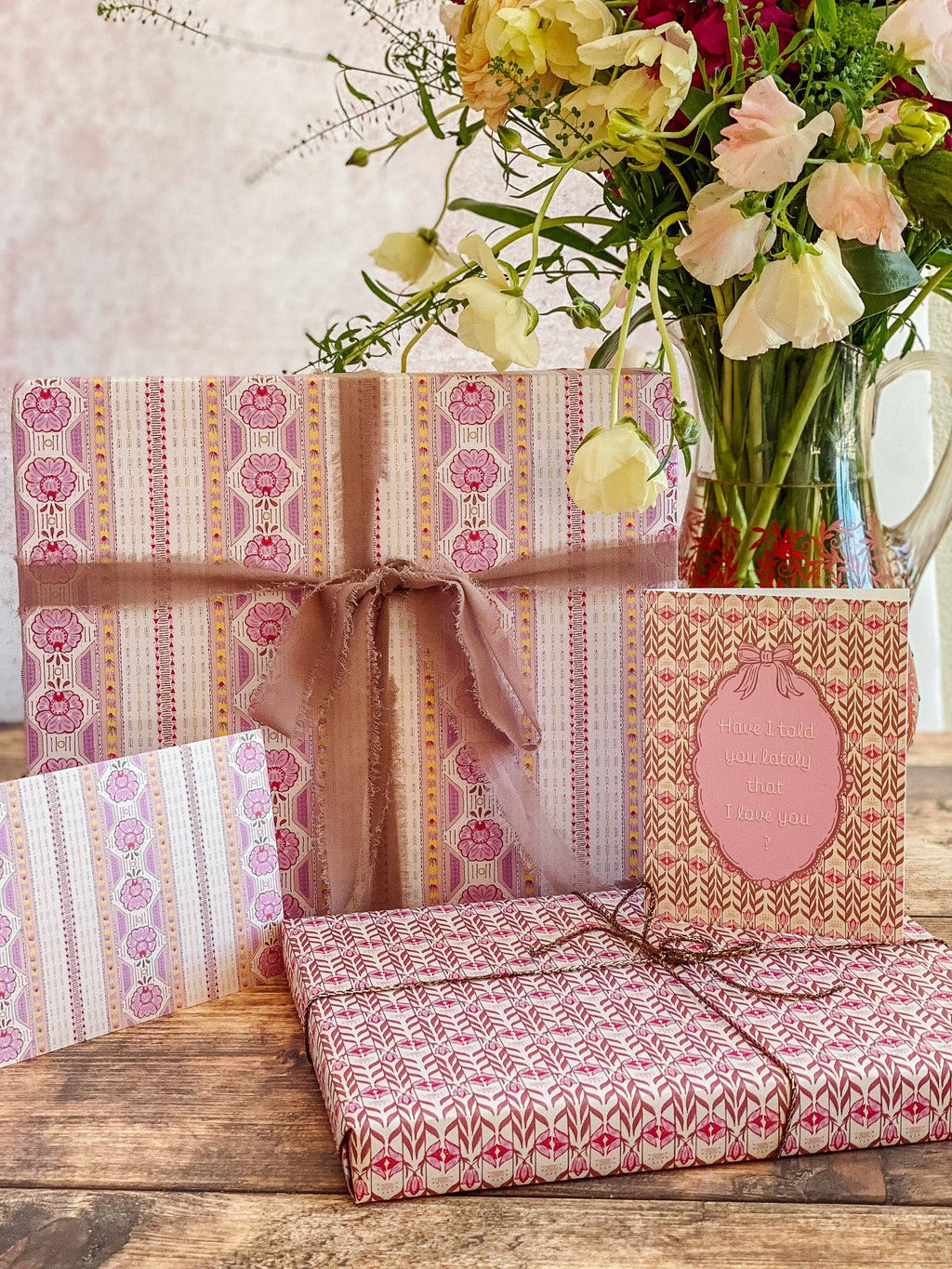 re:mused studio - Le Folk Gift Wrap Sheet - Double Sided