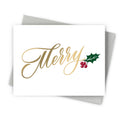 Fine Moments - Holiday Greeting Card – Merry with Holly Design