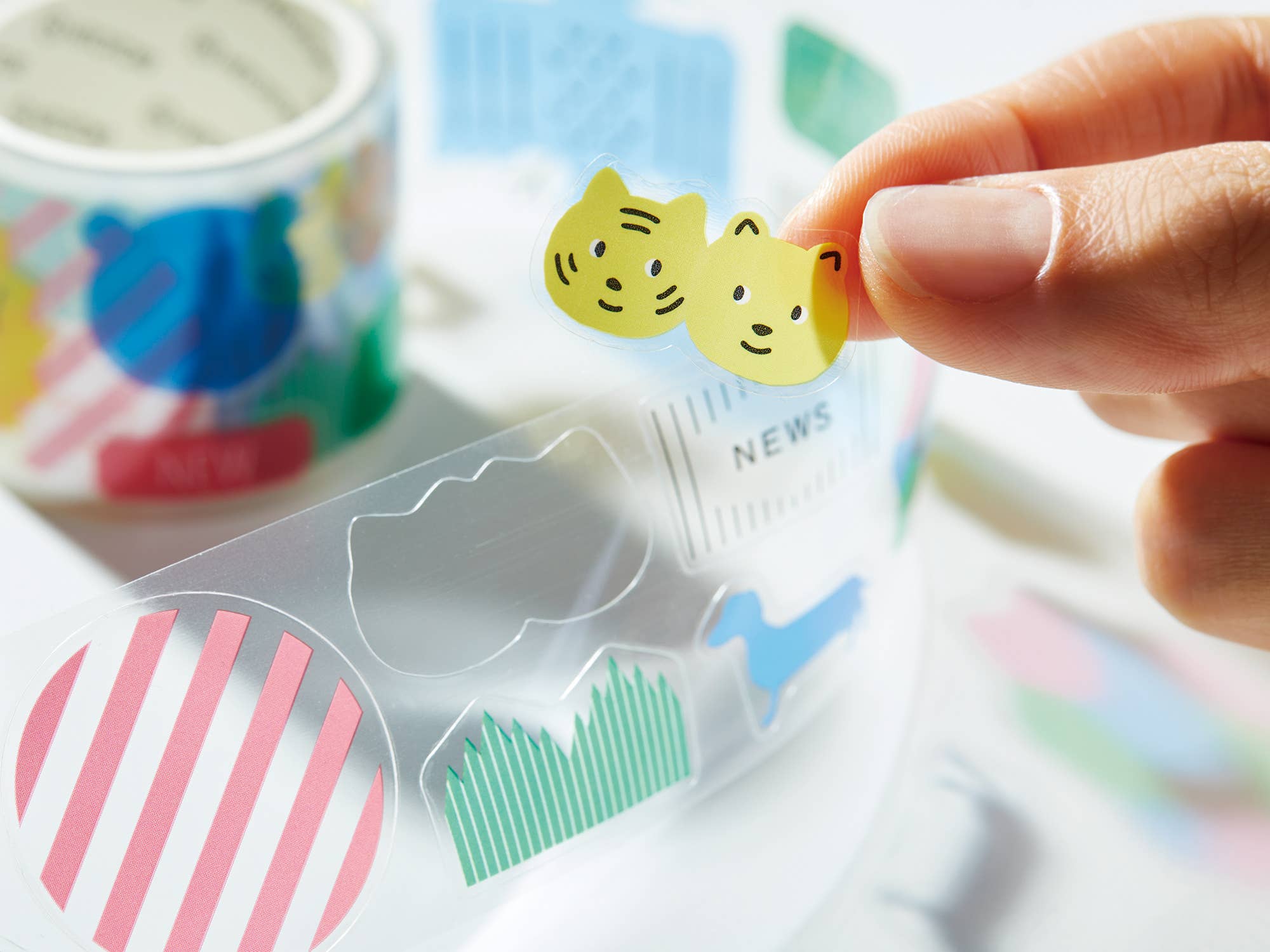 HITOTOKI by KING JIM - SODA transparent Masking Tape Sticker type: Pin badge