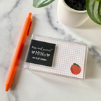 Kiss and Punch - 60 Orange Grid Minis™ - Flat Notecard Set - Junk Journal
