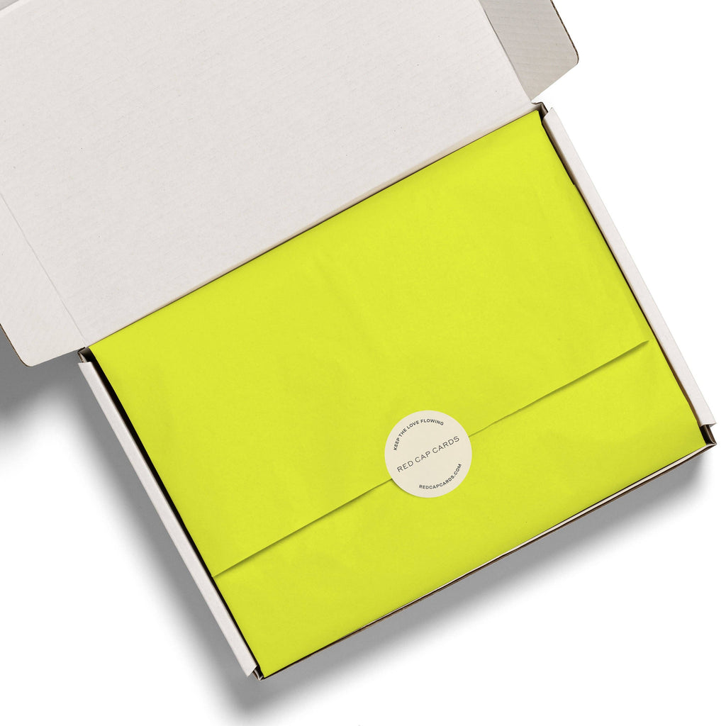 Red Cap Cards - Neon Yellow tissue paper: 8 Sheets