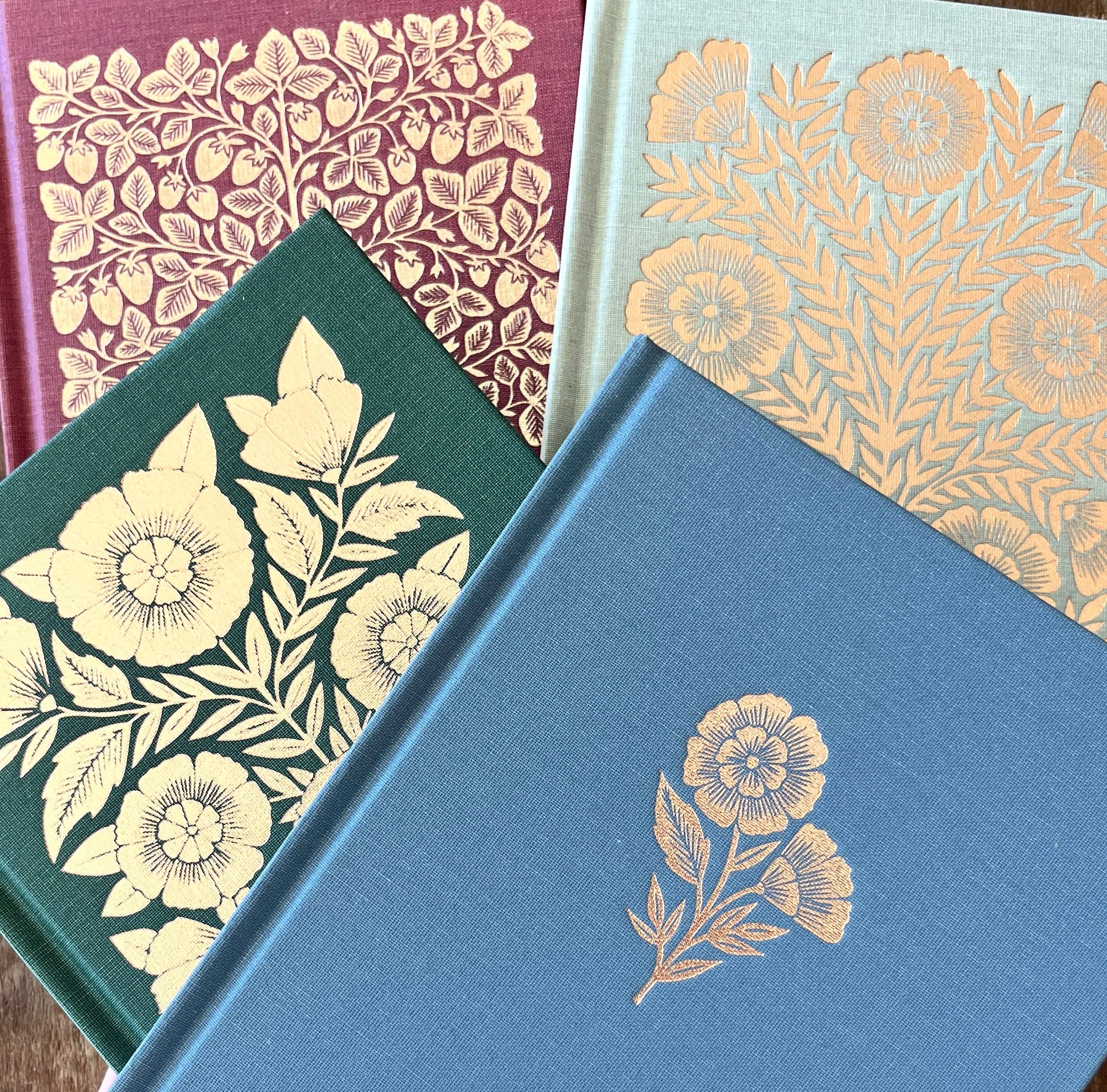 Katharine Watson - Foil Stamped Linen Journal, Blank Burgundy