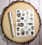 Sakura Design Gallery - Coffee Lovers Sticker Sheet, Coffee Cup Stickers