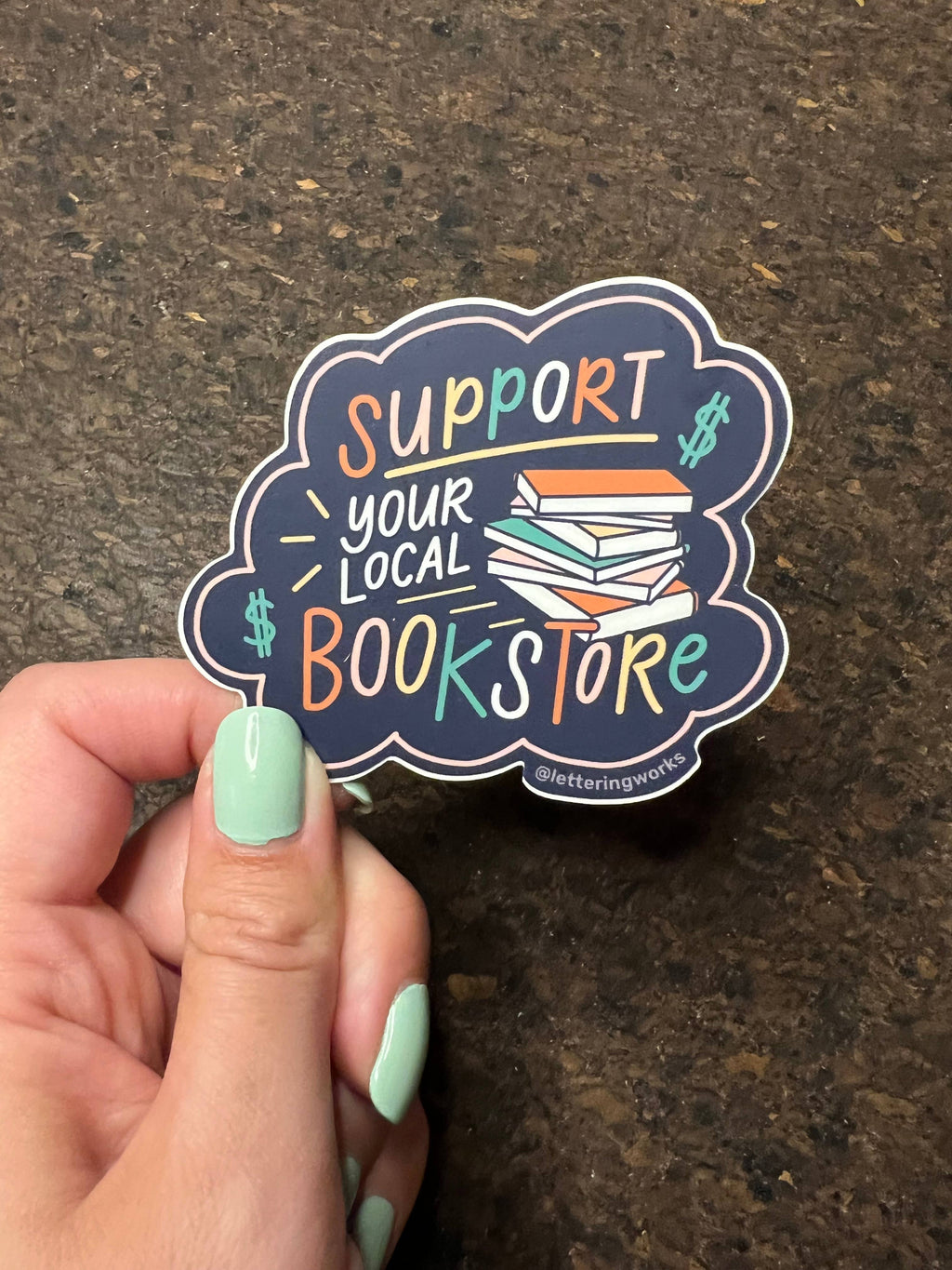 Lettering Works - Support Your Local Bookstore Sticker