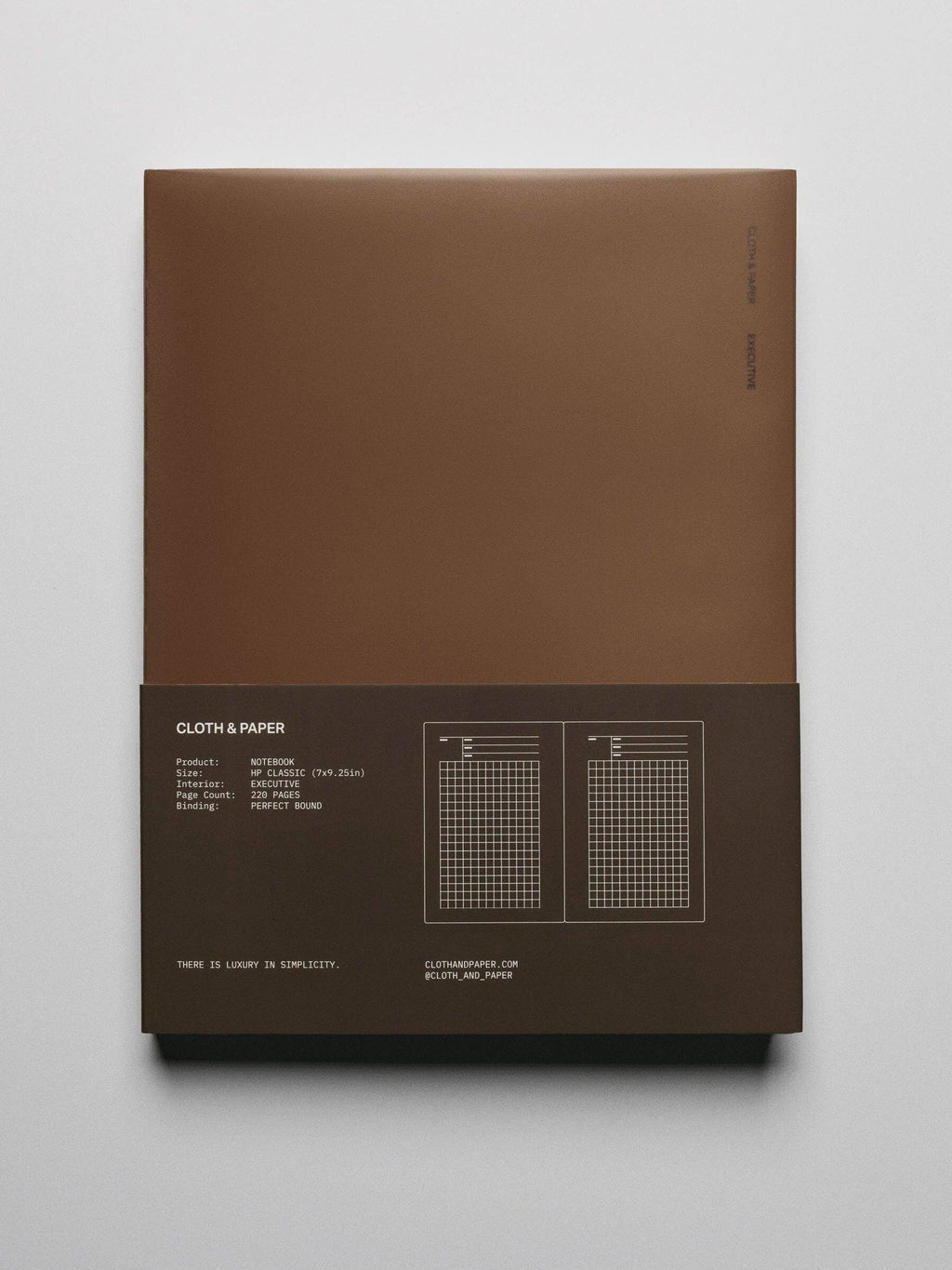 Cloth & Paper - Perfect Bound Notebook | HP Classic: Executive | Cafe Noir