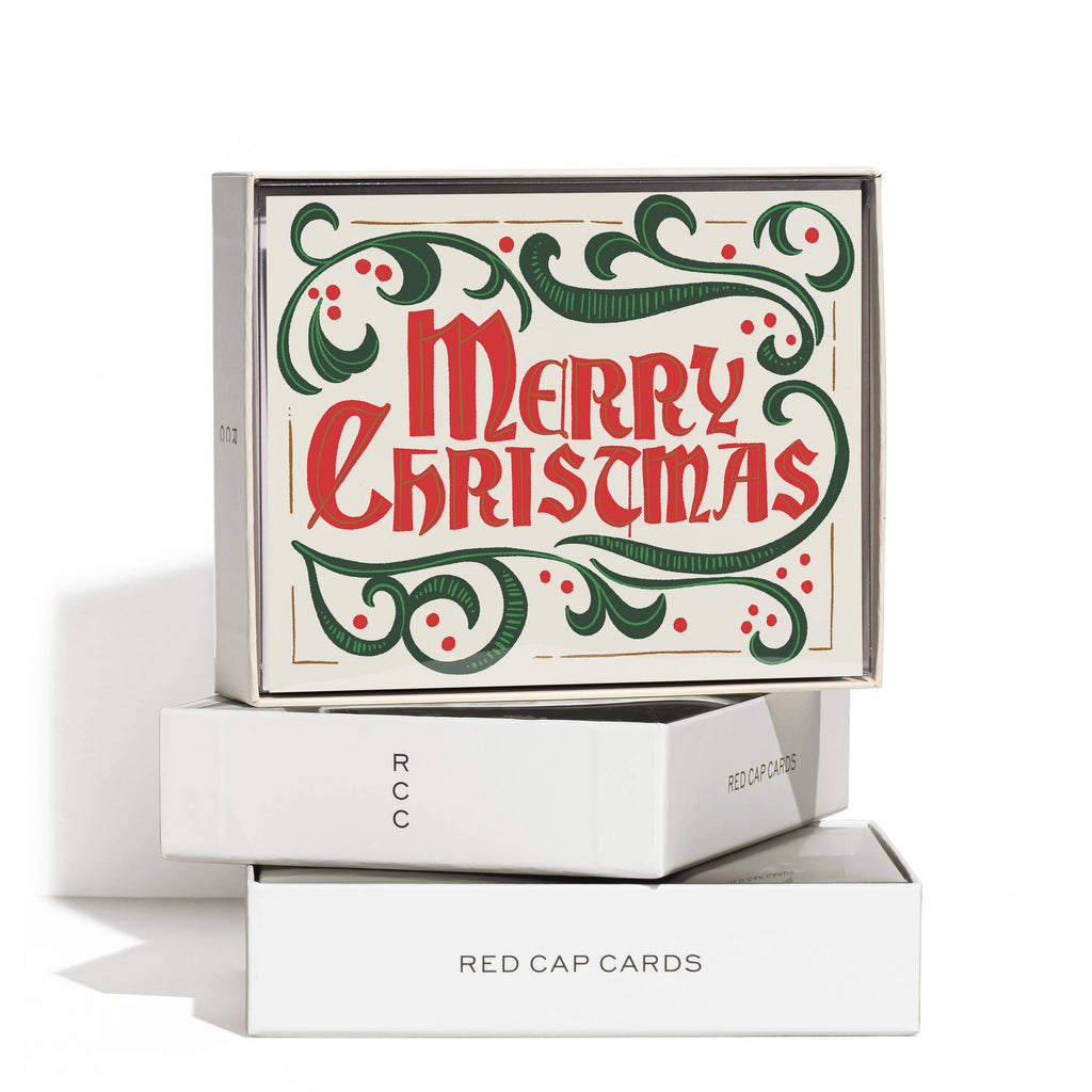 Red Cap Cards - Old-Fashioned Christmas holiday greeting card