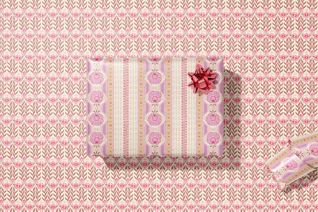 re:mused studio - Le Folk Gift Wrap Sheet - Double Sided