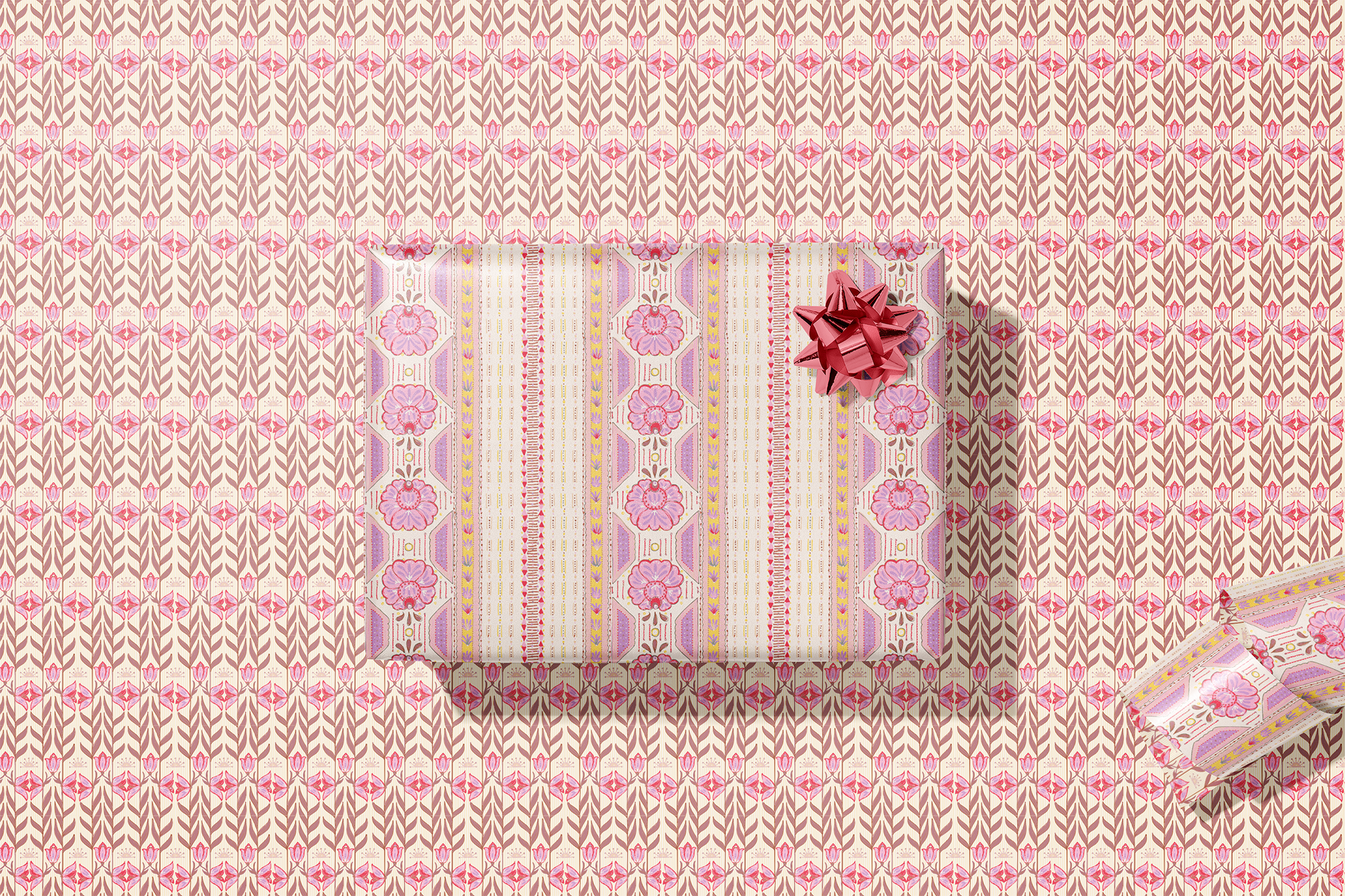 re:mused studio - Le Folk Gift Wrap Sheet - Double Sided