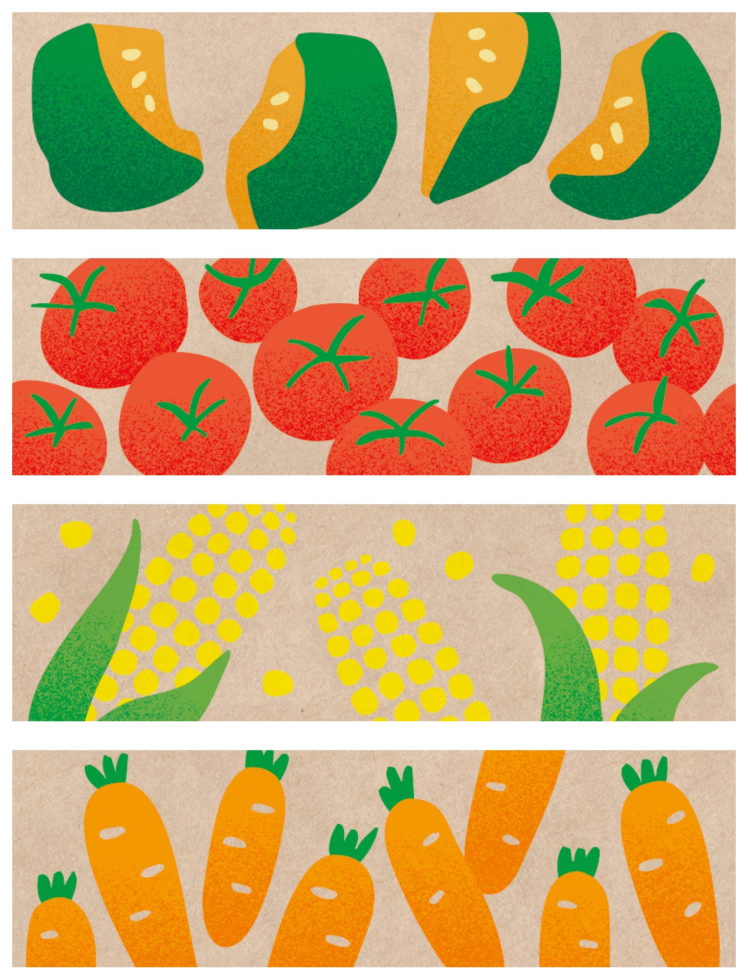 HITOTOKI by KING JIM - KITTA Portable Washi Decorative Tape: -Craft- Vegetables
