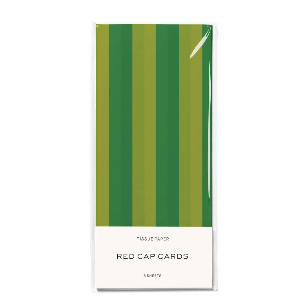 Red Cap Cards - Green Stripes tissue paper