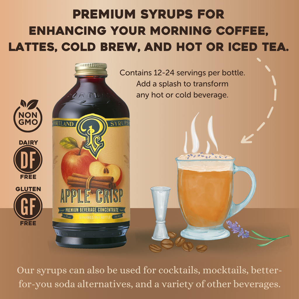 Portland Syrups - Apple Crisp Syrup 12oz - cocktail / mocktail / coffee drinks