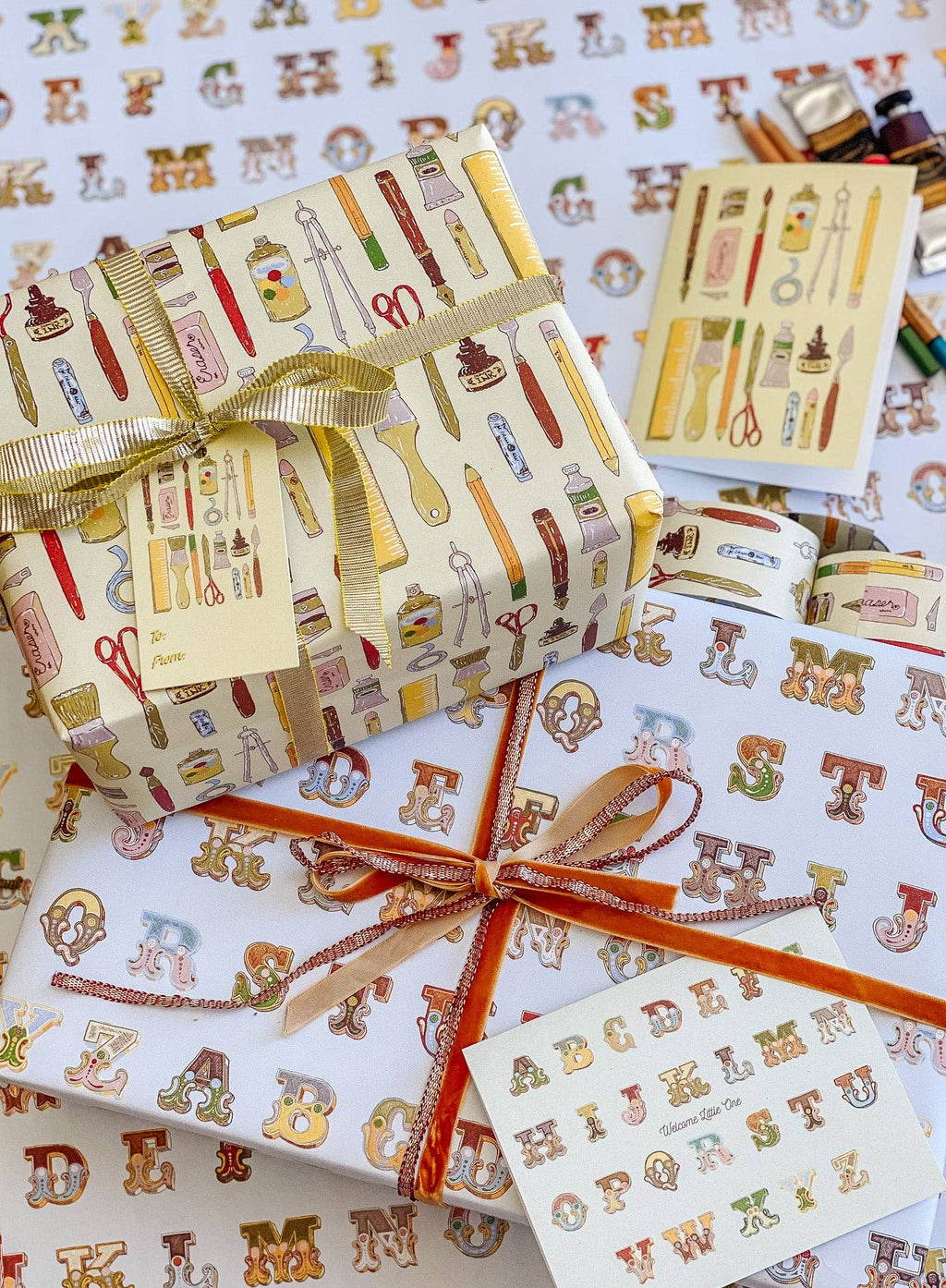 re:mused studio - Back to (Art) School Gift Wrap Sheet - Double Sided