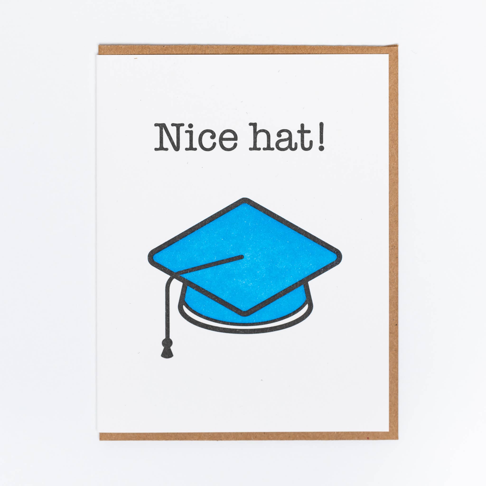 Lady Pilot Letterpress - Nice Hat Greeting Card