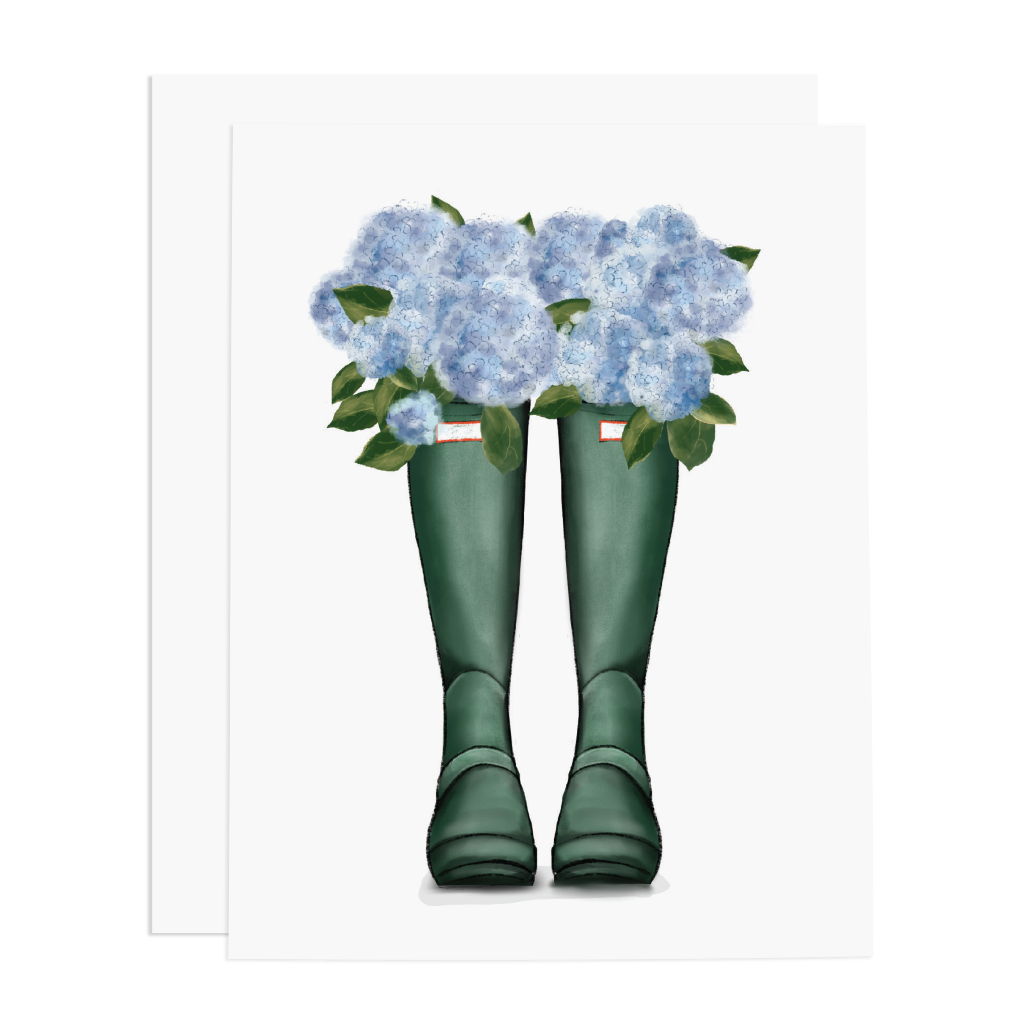 Ramus & Co. - Rain Boot Hydrangeas Greeting Card