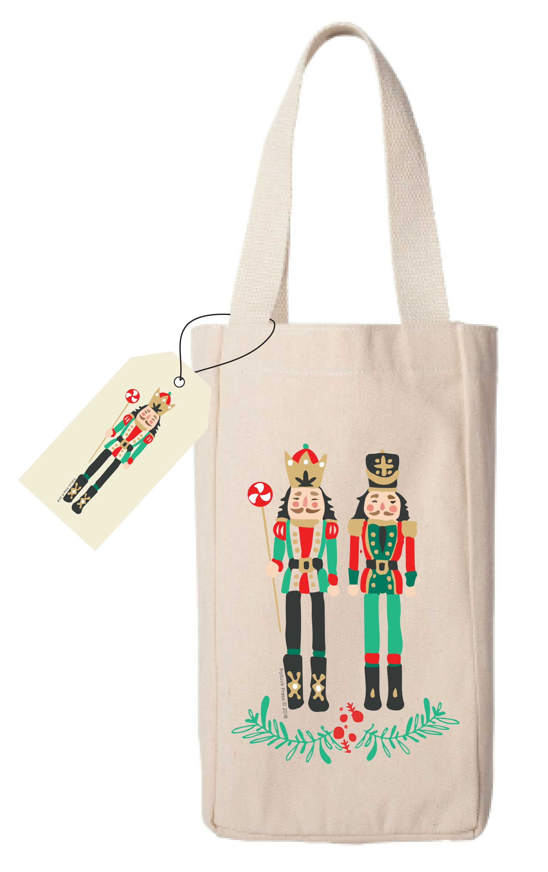 Potluck Press - Nutcracker Duo Wine Bag